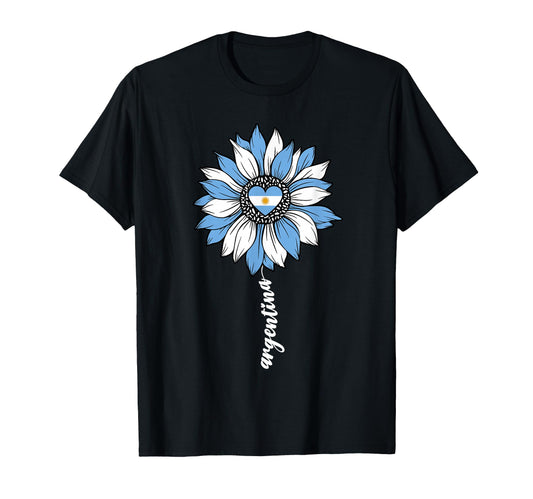 Argentina Sunflower Argentinian Flag T-Shirt - Trendy Graphic for Adults - T-Shirt, Sweatshirt, Hoodie