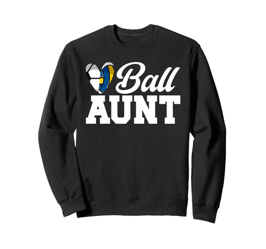 Ball Aunt Heart Volleyball Soccer Sweatshirt - Custom Art Print Men Women - T-Shirt, Sweatshirt, Hoodie
