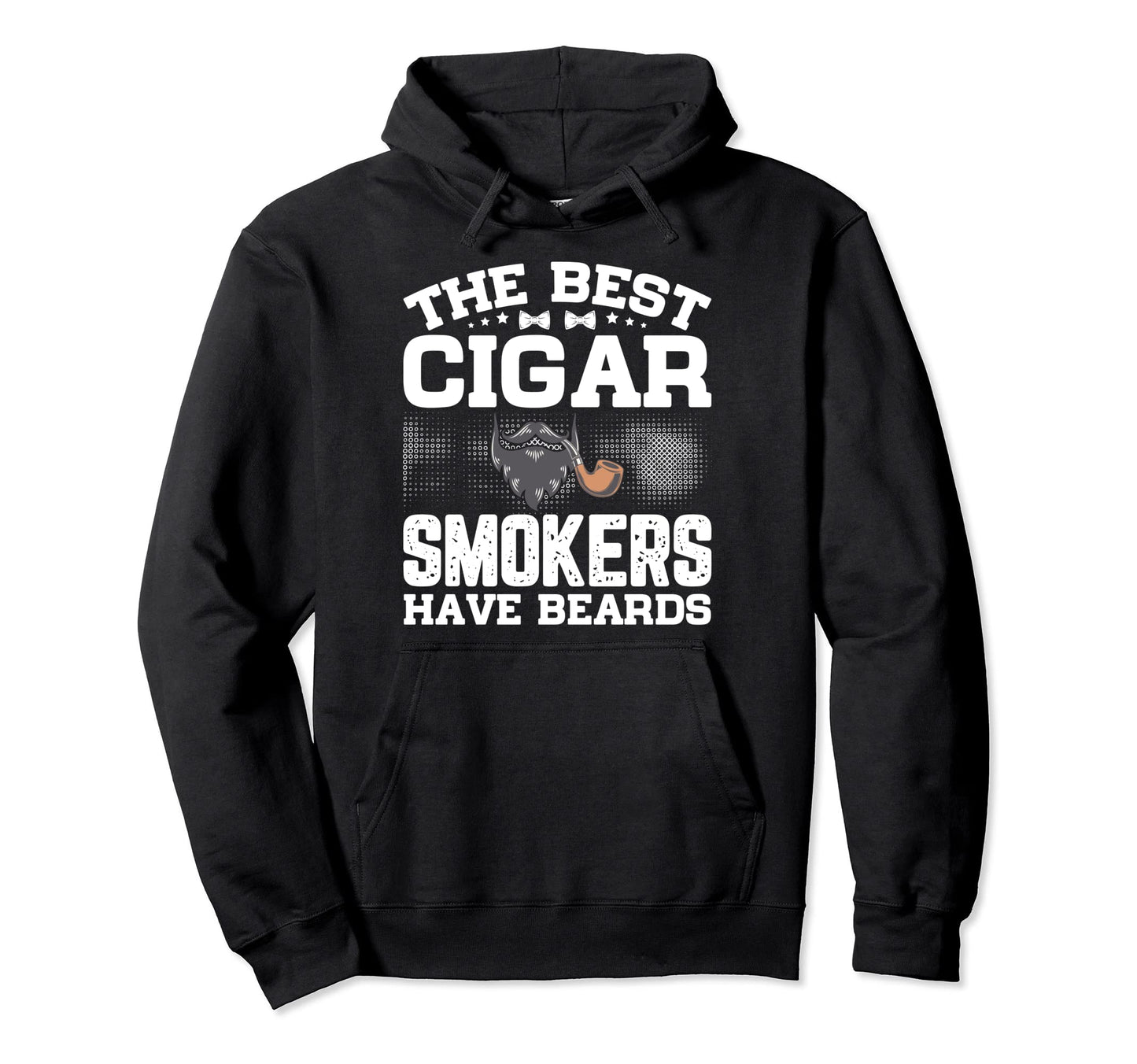 Bearded Cigar Smoker Smokers Party Hoodie - Minimalist Print Men Women - T-Shirt, Sweatshirt, Hoodie
