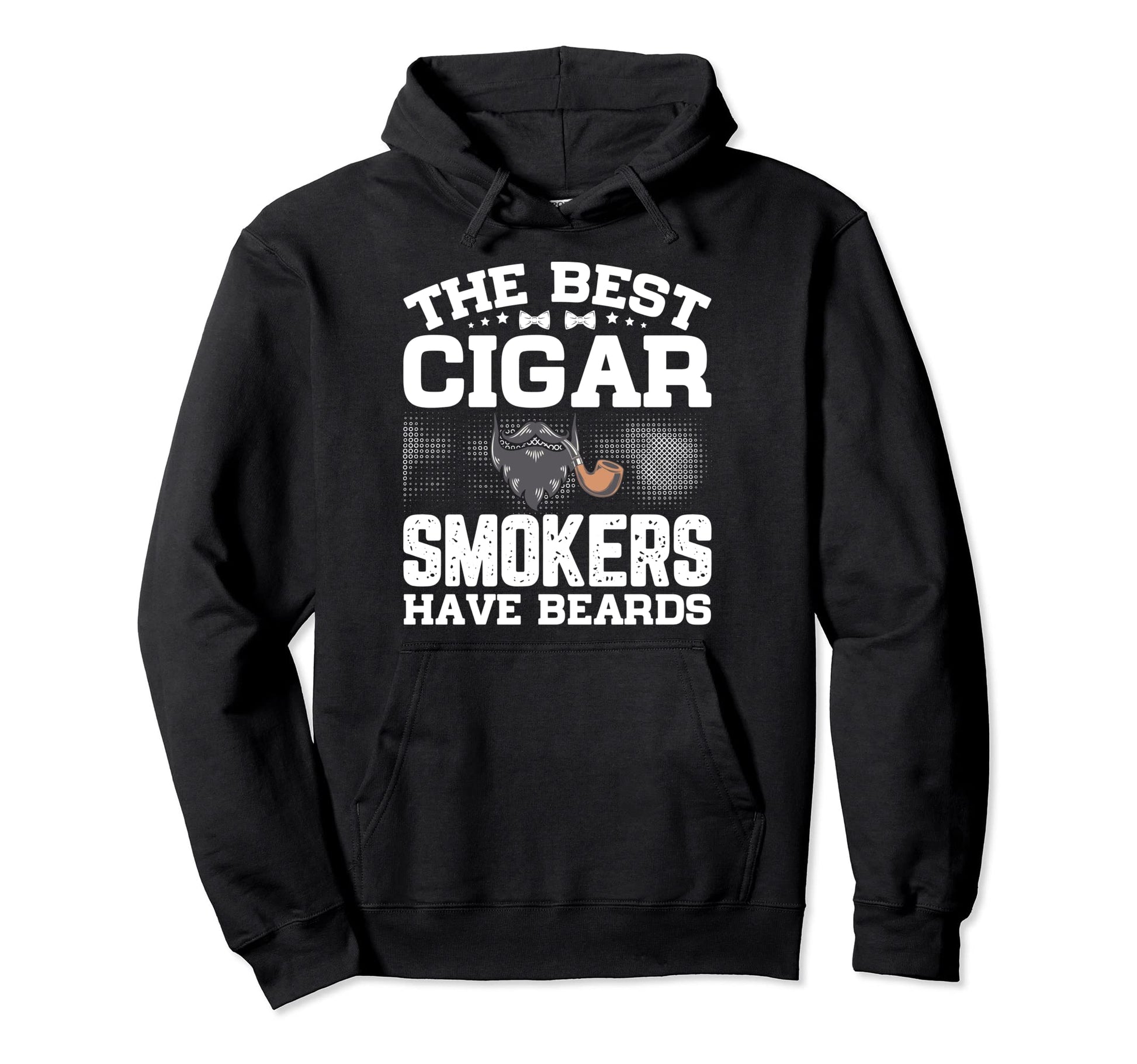 Bearded Cigar Smoker Smokers Party Hoodie - Minimalist Print Men Women - T-Shirt, Sweatshirt, Hoodie