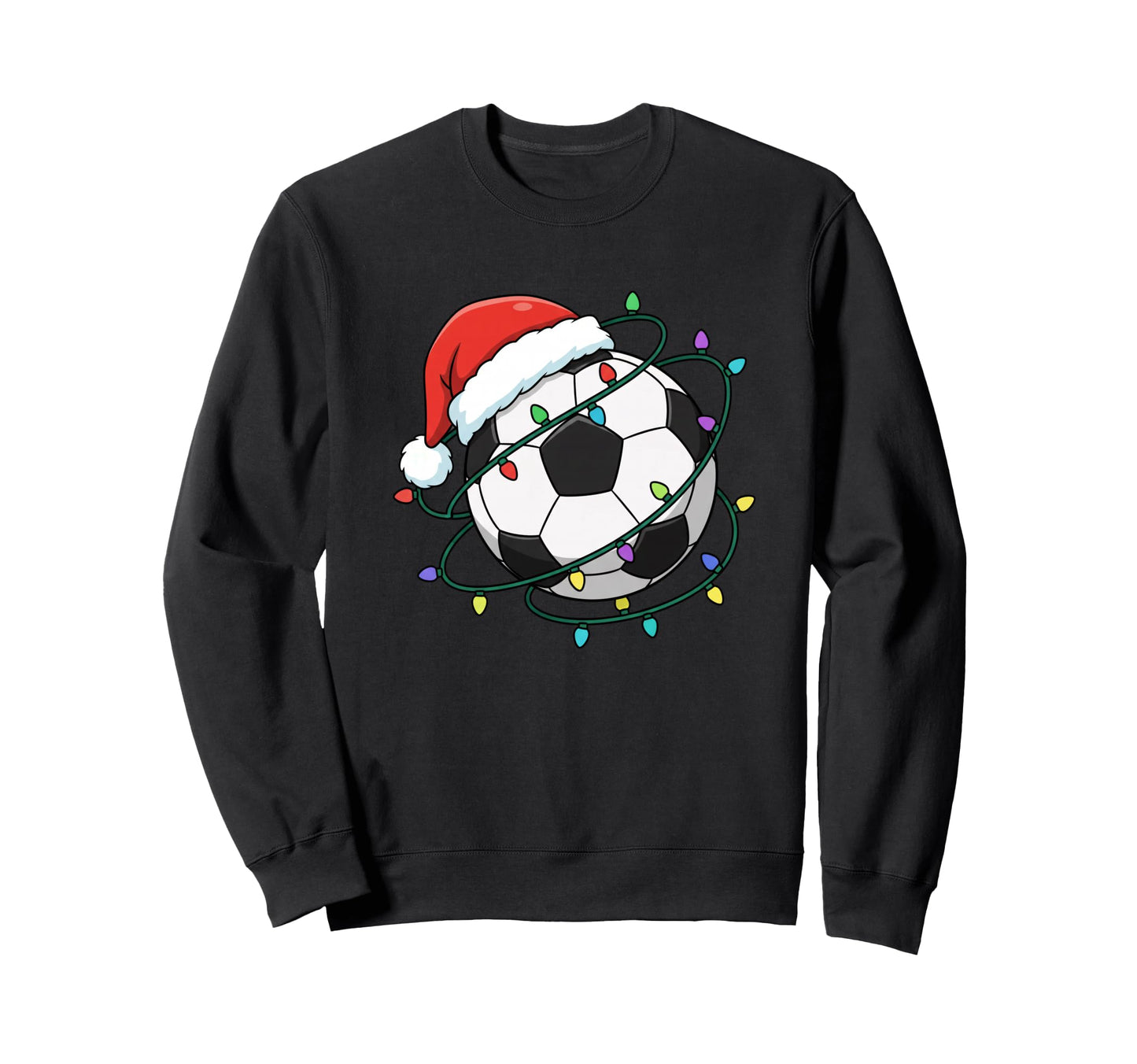 Soccer Santa Ball Lights Holiday Sweatshirt - Streetwear Style Men Women - T-Shirt, Sweatshirt, Hoodie