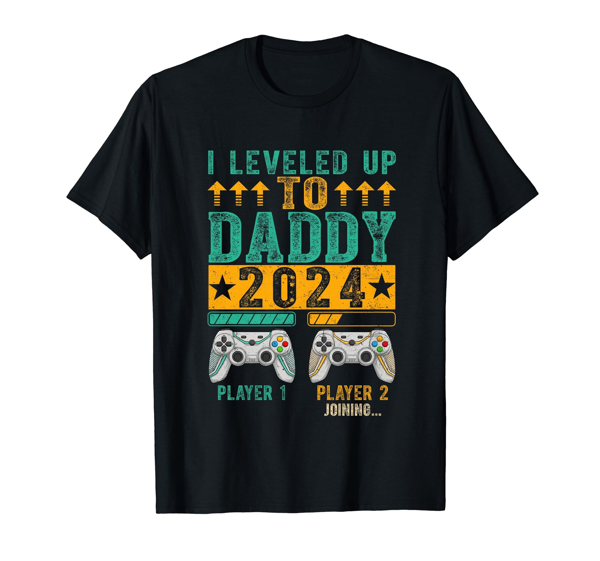 I Leveled Up To Daddy 2024 Fathers T-Shirt - Aesthetic Graphic Men Women - T-Shirt, Sweatshirt, Hoodie