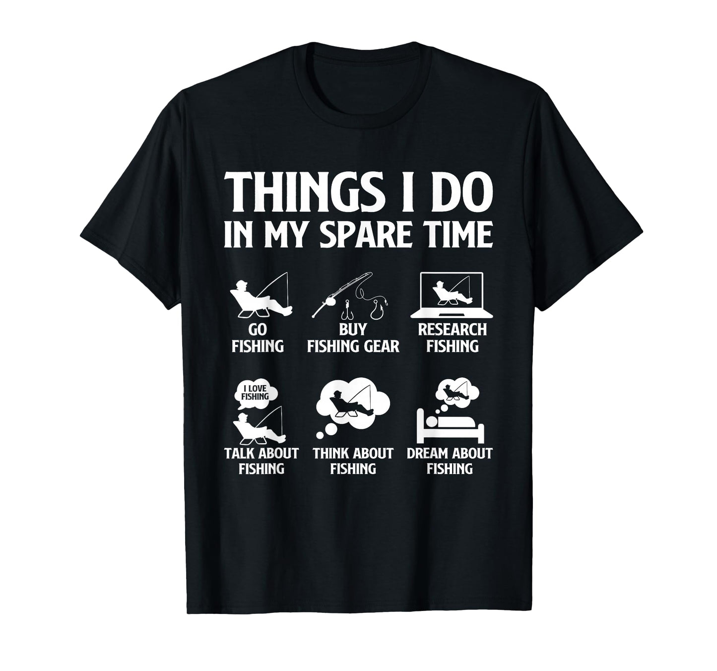 Things I Do My Spare Time Fishing Bass T-Shirt - Trendy Graphic Men Women - T-Shirt, Sweatshirt, Hoodie