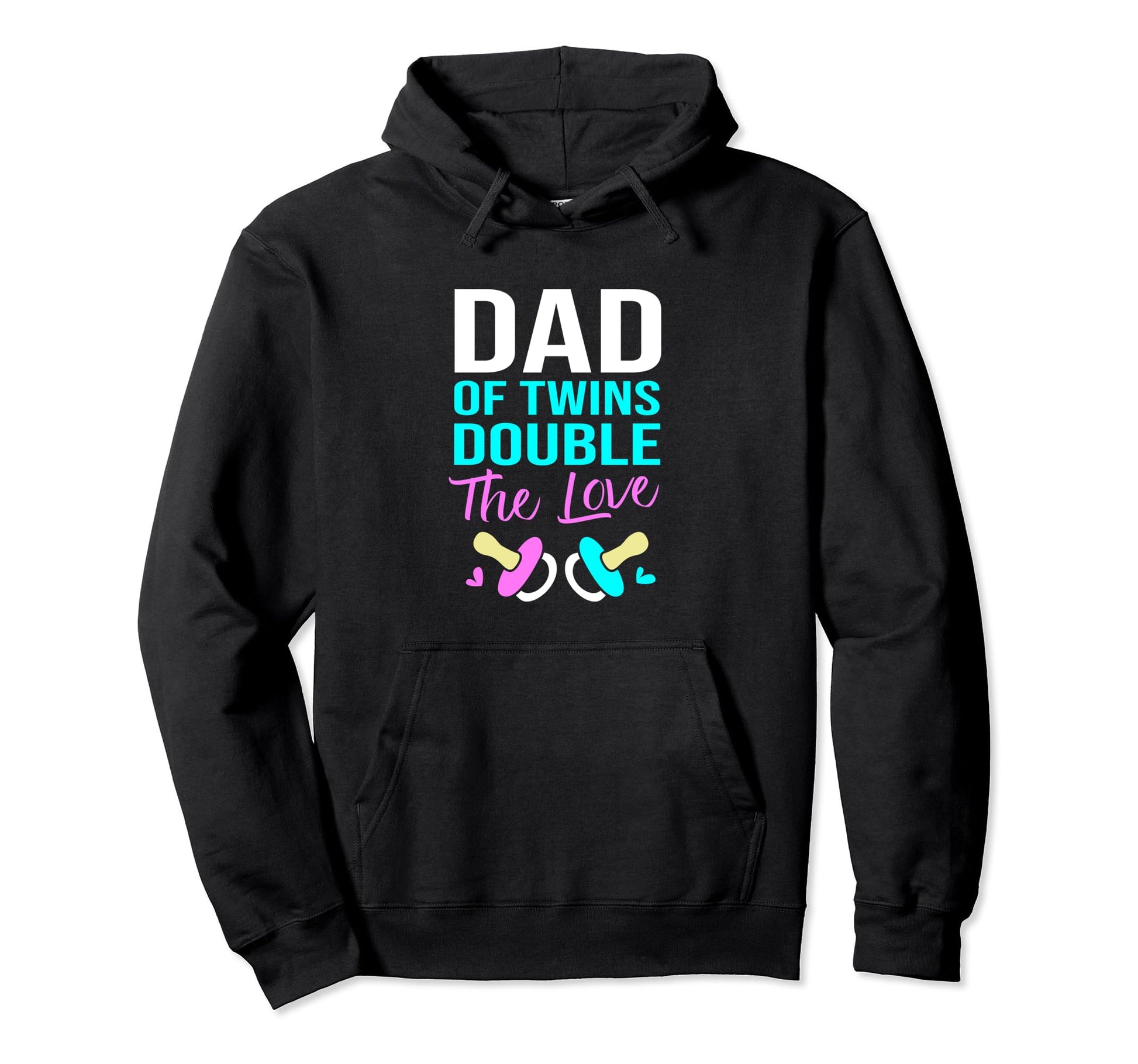Proud Parent Double Love Dad Twins Hoodie - Fun Novelty Design Men Women - T-Shirt, Sweatshirt, Hoodie