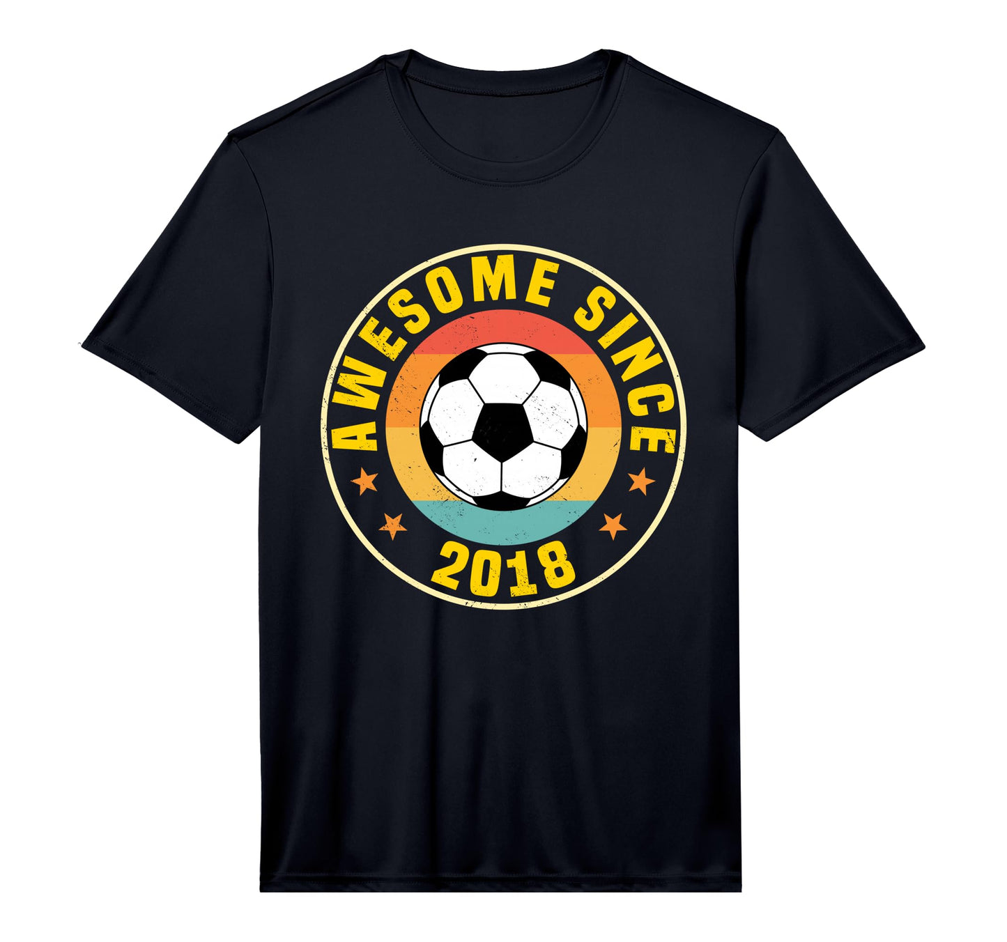 Awesome Since 2018 Soccer Birthday Party T-Shirt - Minimalist Print Unisex - T-Shirt, Sweatshirt, Hoodie