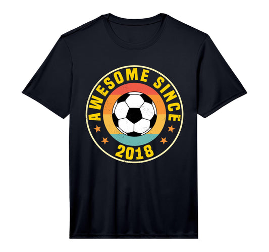 Awesome Since 2018 Soccer Birthday Party T-Shirt - Minimalist Print Unisex - T-Shirt, Sweatshirt, Hoodie