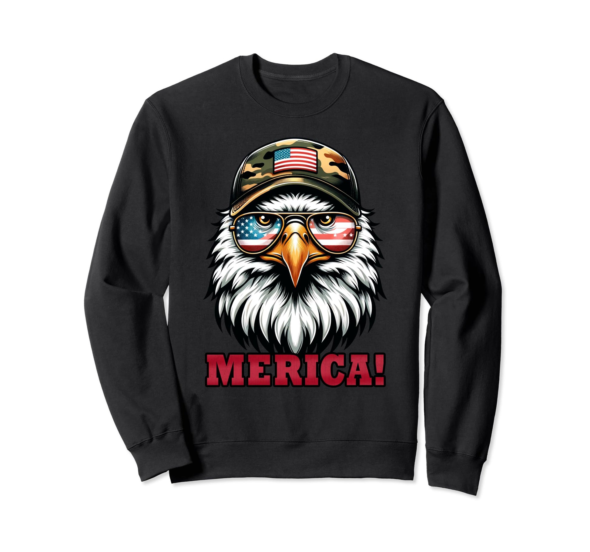 Bald Eagle 4Th July Usa Flag Dad Sweatshirt - Aesthetic Graphic Unisex - T-Shirt, Sweatshirt, Hoodie