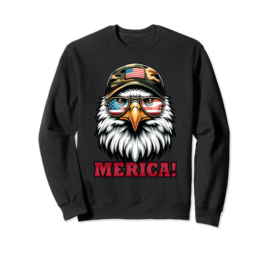 Bald Eagle 4Th July Usa Flag Dad Sweatshirt - Aesthetic Graphic Unisex - T-Shirt, Sweatshirt, Hoodie