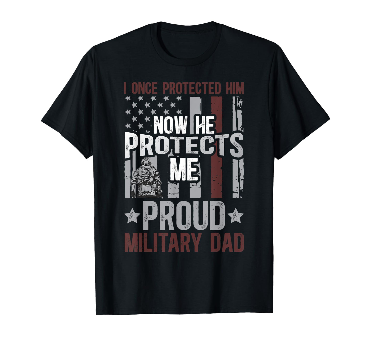Proud Military Dad American Flag Military T-Shirt - Trendy Graphic Unisex - T-Shirt, Sweatshirt, Hoodie