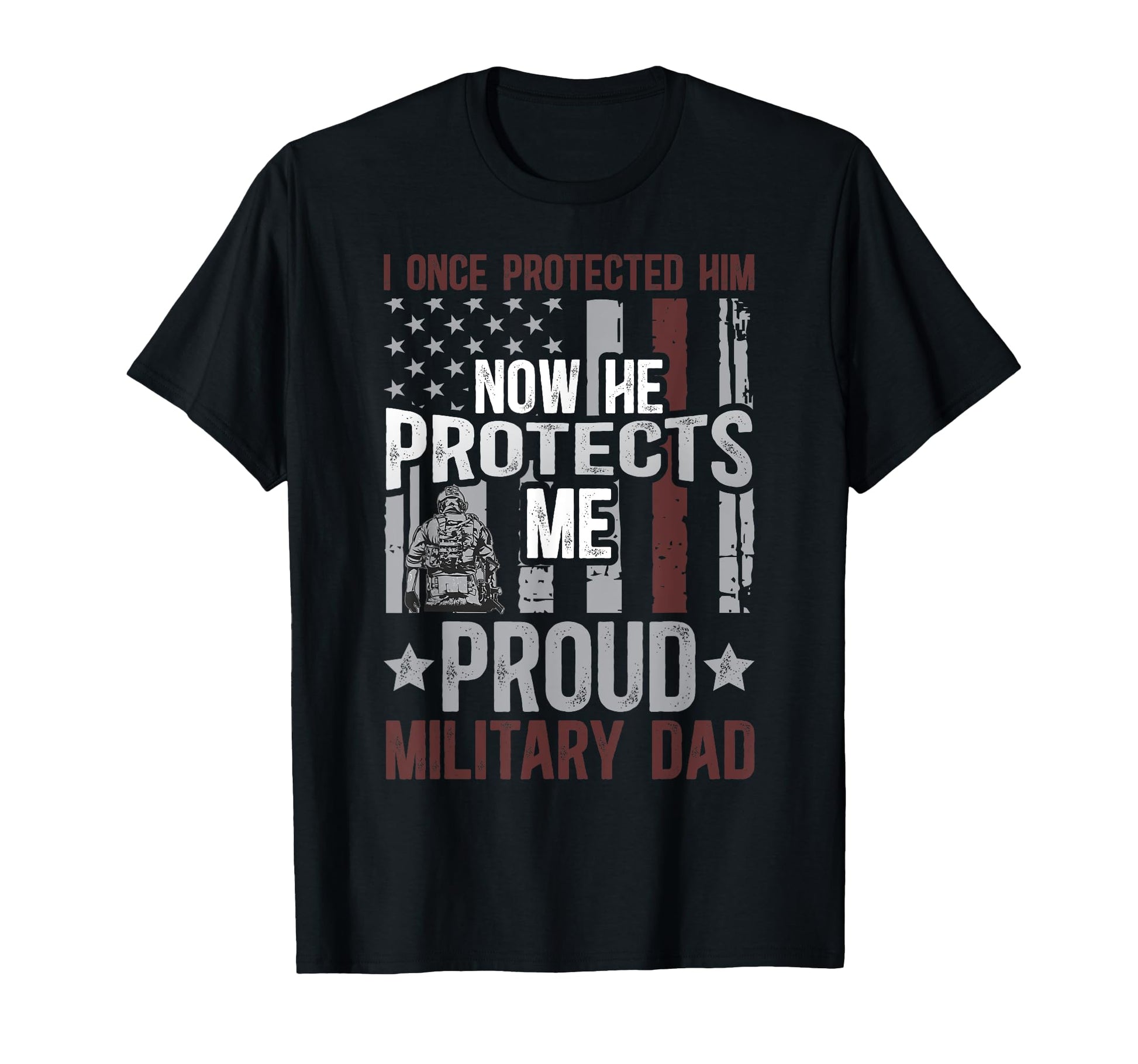 Proud Military Dad American Flag Military T-Shirt - Trendy Graphic Unisex - T-Shirt, Sweatshirt, Hoodie