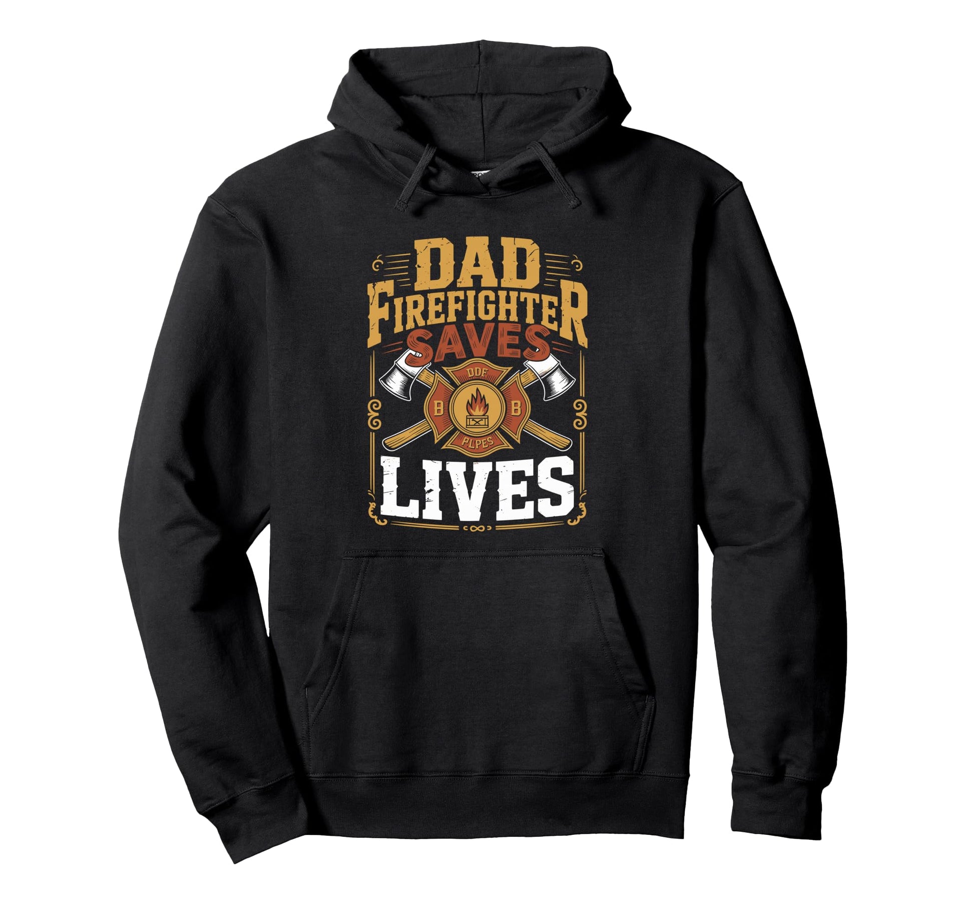 Dad Firefighter Saves Lives Hero Father Hoodie - Minimalist Print Men Women - T-Shirt, Sweatshirt, Hoodie