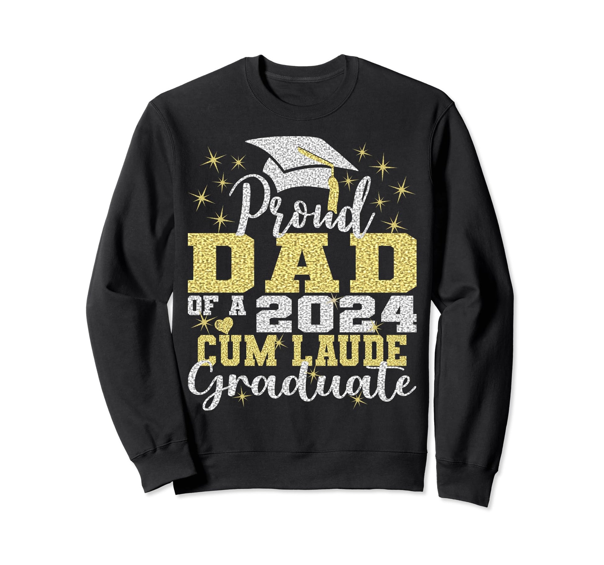 Proud Dad 2024 Cum Laude Graduate Sweatshirt - Minimalist Print Men Women - T-Shirt, Sweatshirt, Hoodie