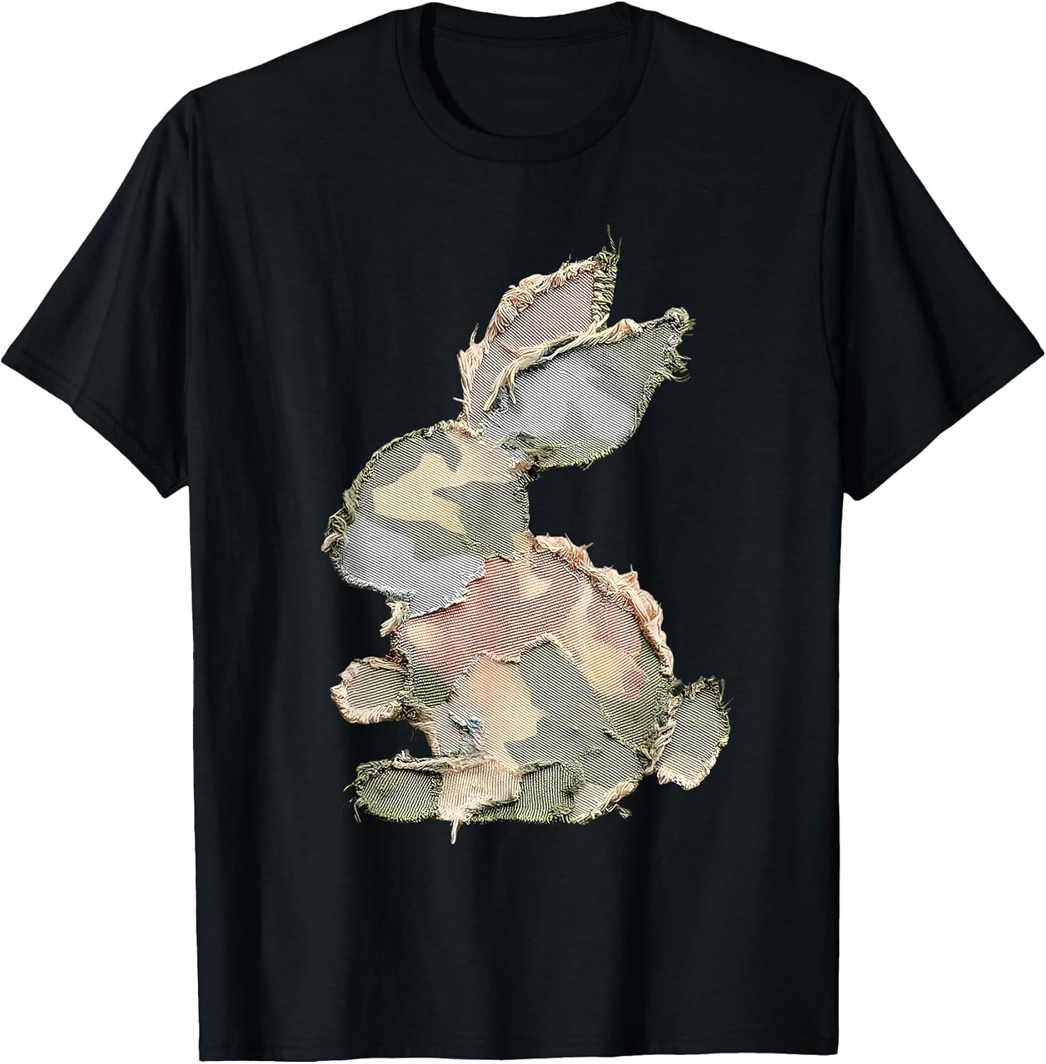 Bunny Crochet Patchwork Camo Rabbit Easter Day. Unisex T-shirt, Sweatshirt, Hoodie, Long Sleeve Tee - T-Shirt, Sweatshirt, Hoodie