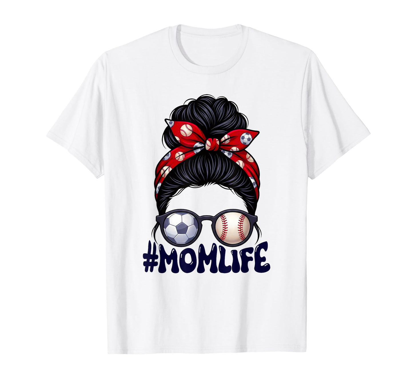 Mom Life Soccer Baseball Game Day Messy T-Shirt - Minimalist Print Unisex - T-Shirt, Sweatshirt, Hoodie