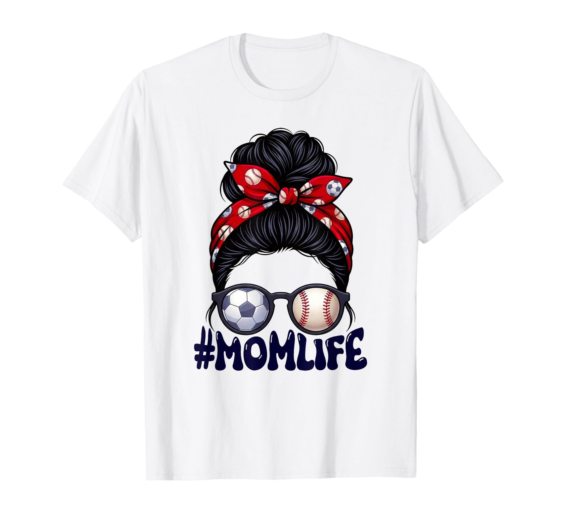 Mom Life Soccer Baseball Game Day Messy T-Shirt - Minimalist Print Unisex - T-Shirt, Sweatshirt, Hoodie