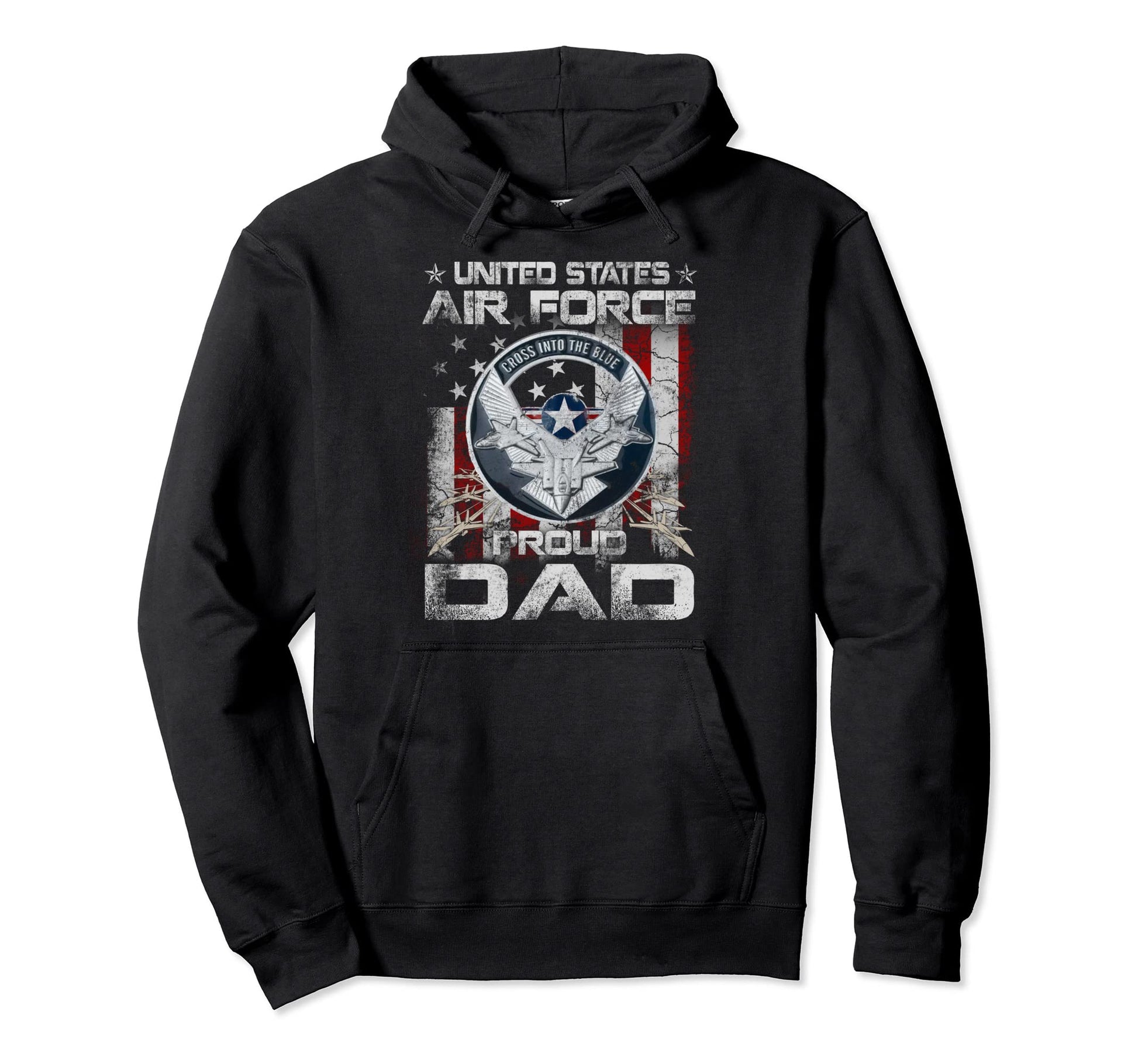 Mens Proud Air Force Dad Military Hoodie - Casual Everyday Wear for Adults - T-Shirt, Sweatshirt, Hoodie