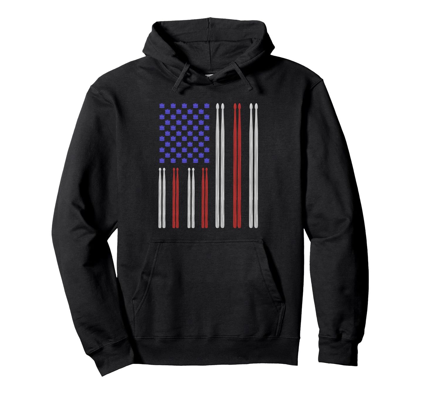 Drummer Drums Usa Flag Drumming Patriotic Hoodie - Custom Art Print Unisex - T-Shirt, Sweatshirt, Hoodie