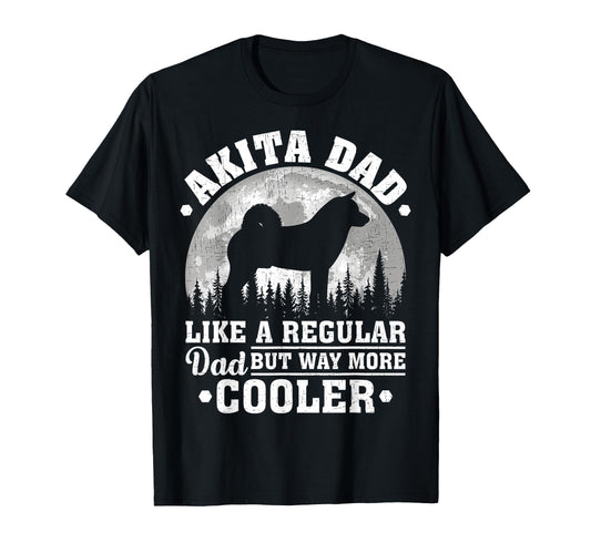 Akita Dad Like Regular Dad Funny T-Shirt - Minimalist Print Men Women - T-Shirt, Sweatshirt, Hoodie