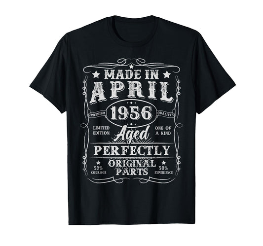70 Year Old Made April 1956 70Th T-Shirt - Trendy Graphic Men Women - T-Shirt, Sweatshirt, Hoodie