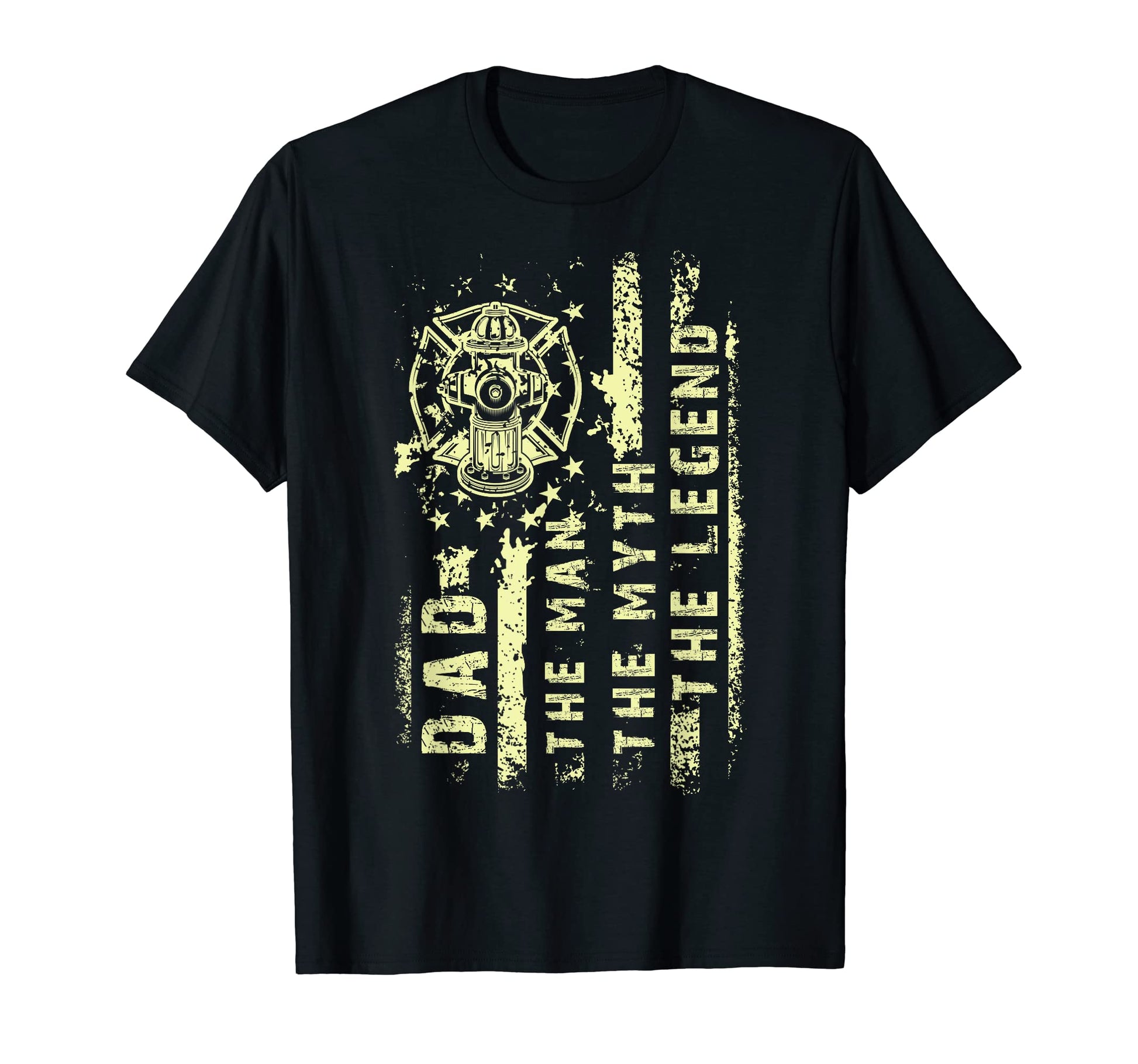 Mens Fathers Day Fire Fighter Dad Myth T-Shirt - Graphic Print Men Women - T-Shirt, Sweatshirt, Hoodie
