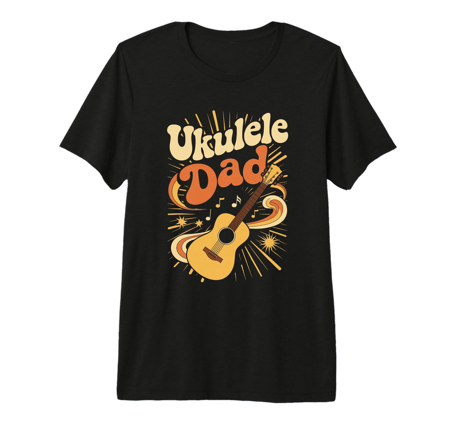 Mens Ukulele Dad Father Day Music T-Shirt - Minimalist Print for Adults - T-Shirt, Sweatshirt, Hoodie