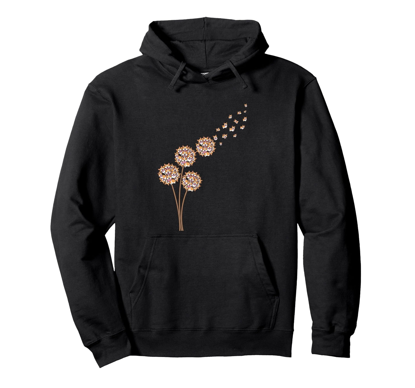 Corgi Flower Dandelion Dog Dad Floral Hoodie - Unique Graphic for Adults - T-Shirt, Sweatshirt, Hoodie
