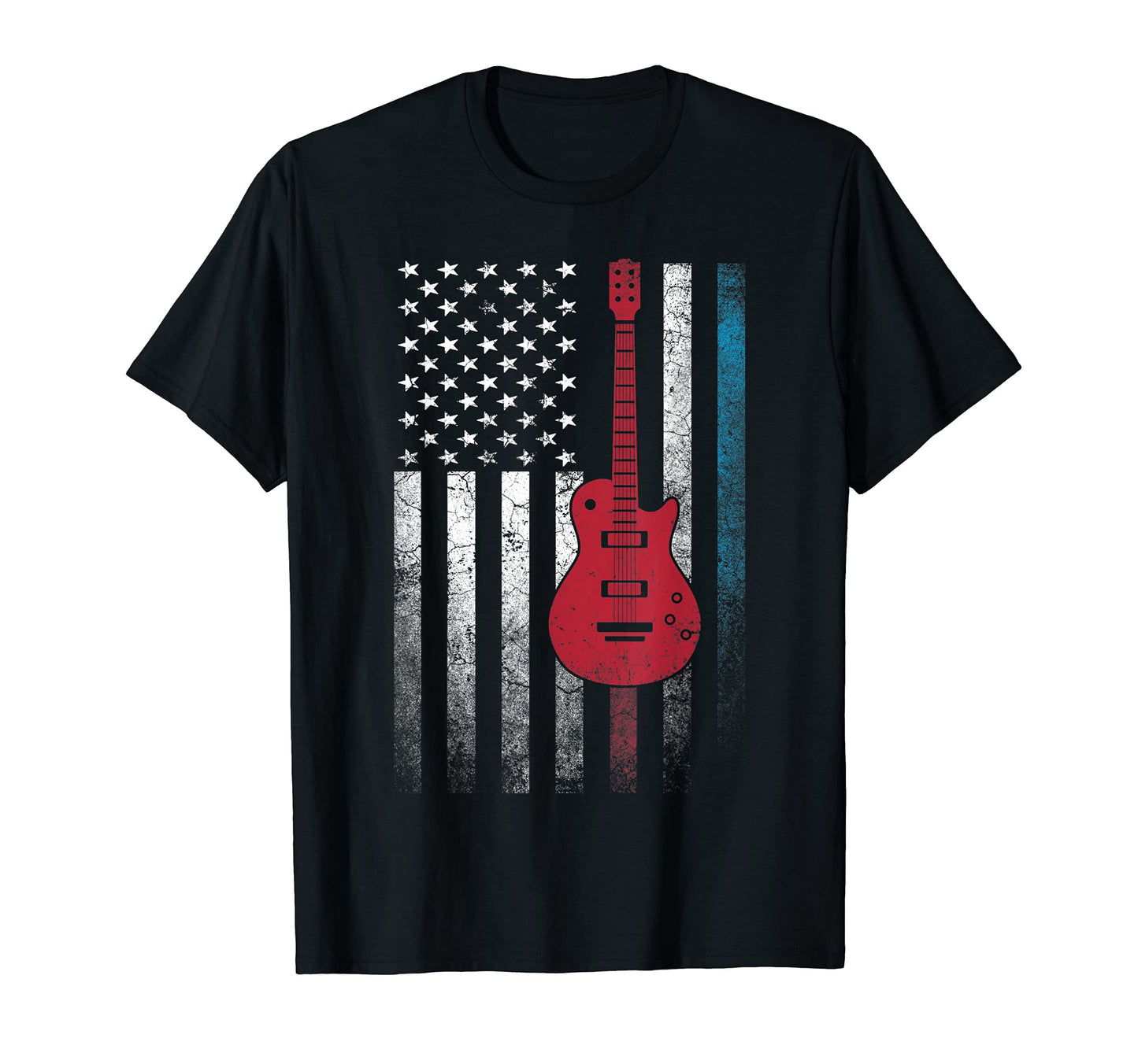 Musician Guitar Music 4Th July T-Shirt - Minimalist Print for Adults - T-Shirt, Sweatshirt, Hoodie