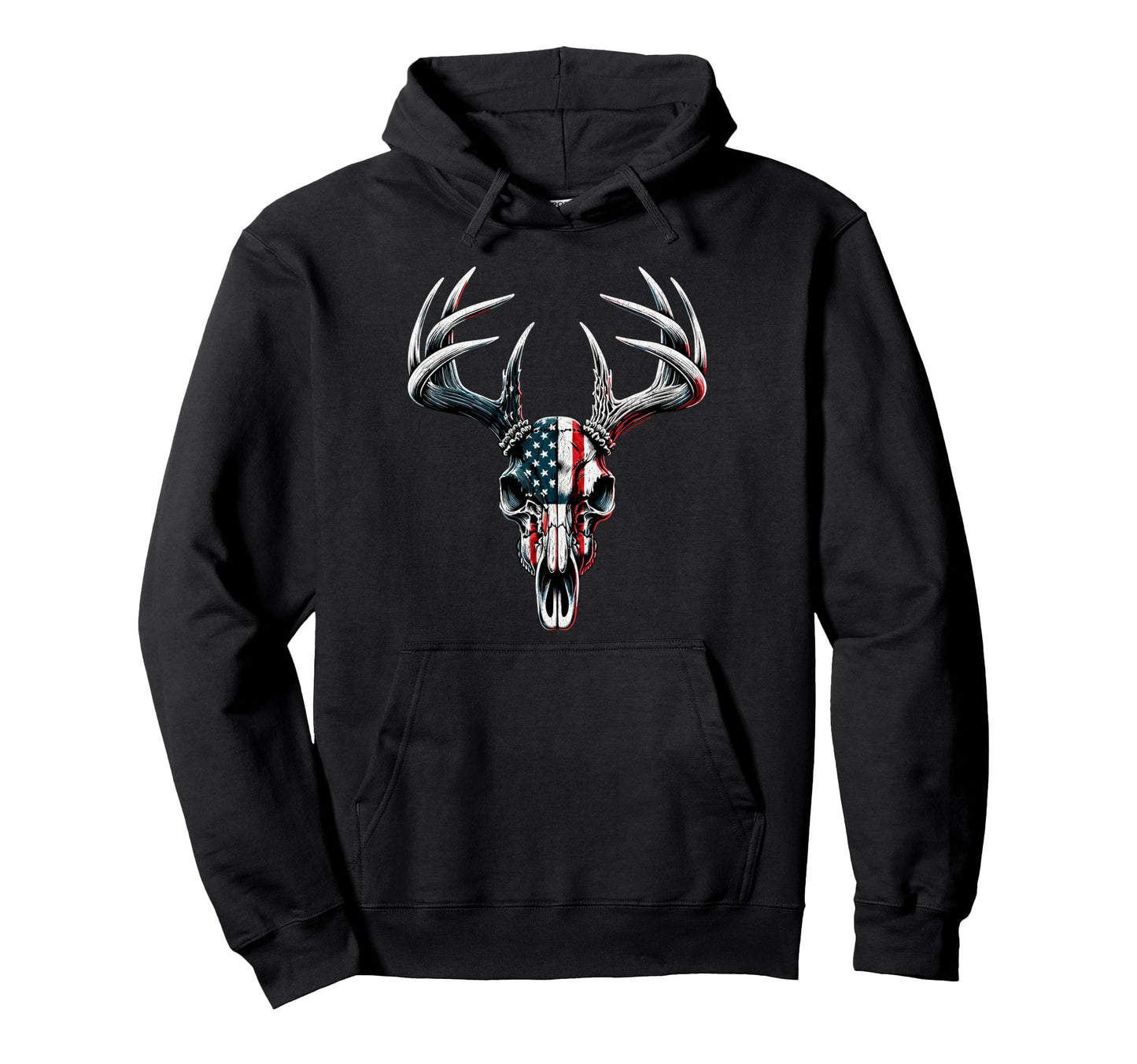 Whitetail Deer Hunting American Flag Buck Hoodie - Streetwear Style Unisex - T-Shirt, Sweatshirt, Hoodie