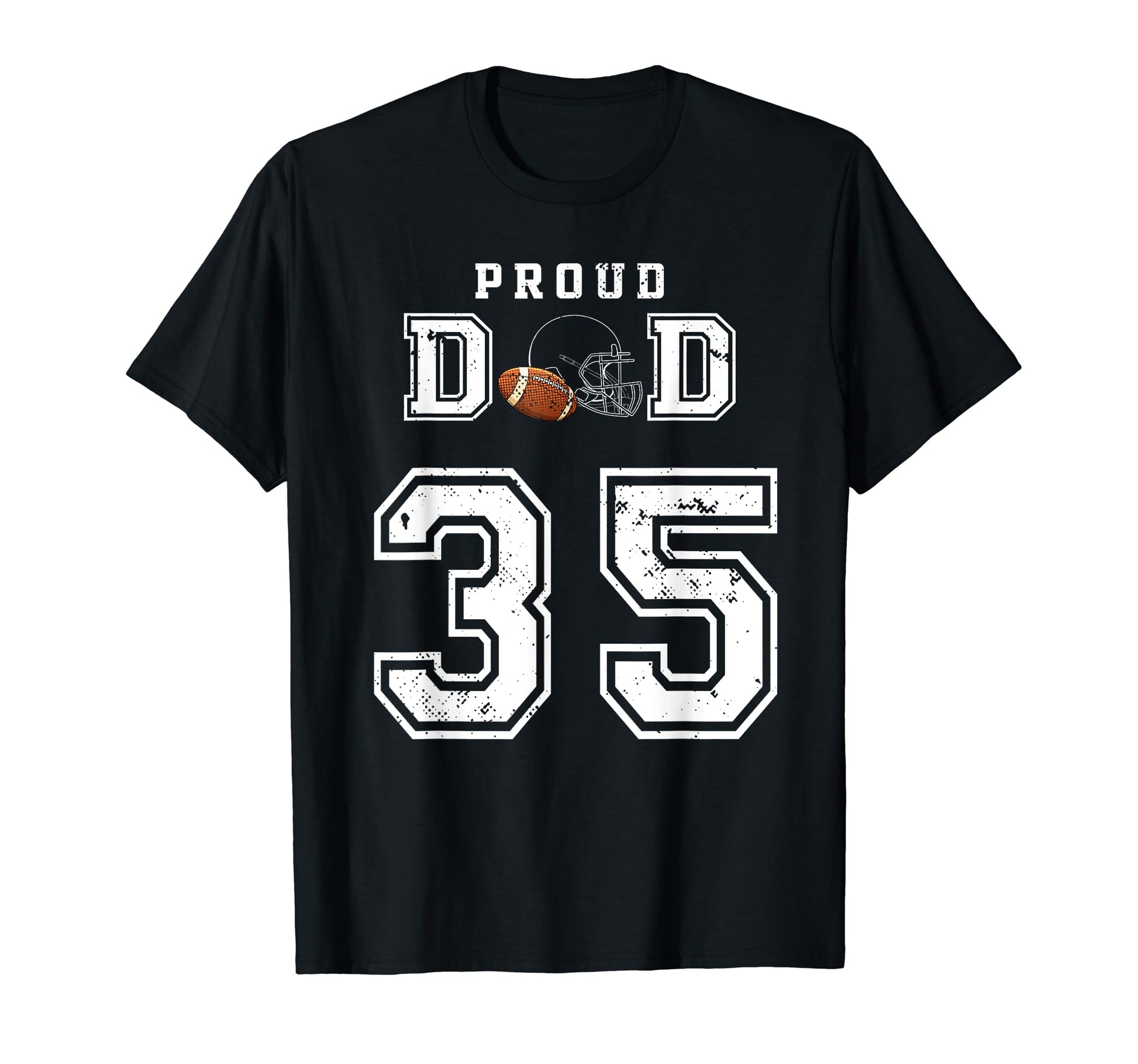 Custom Proud Football Dad Number 35 T-Shirt - Aesthetic Graphic for Adults - T-Shirt, Sweatshirt, Hoodie