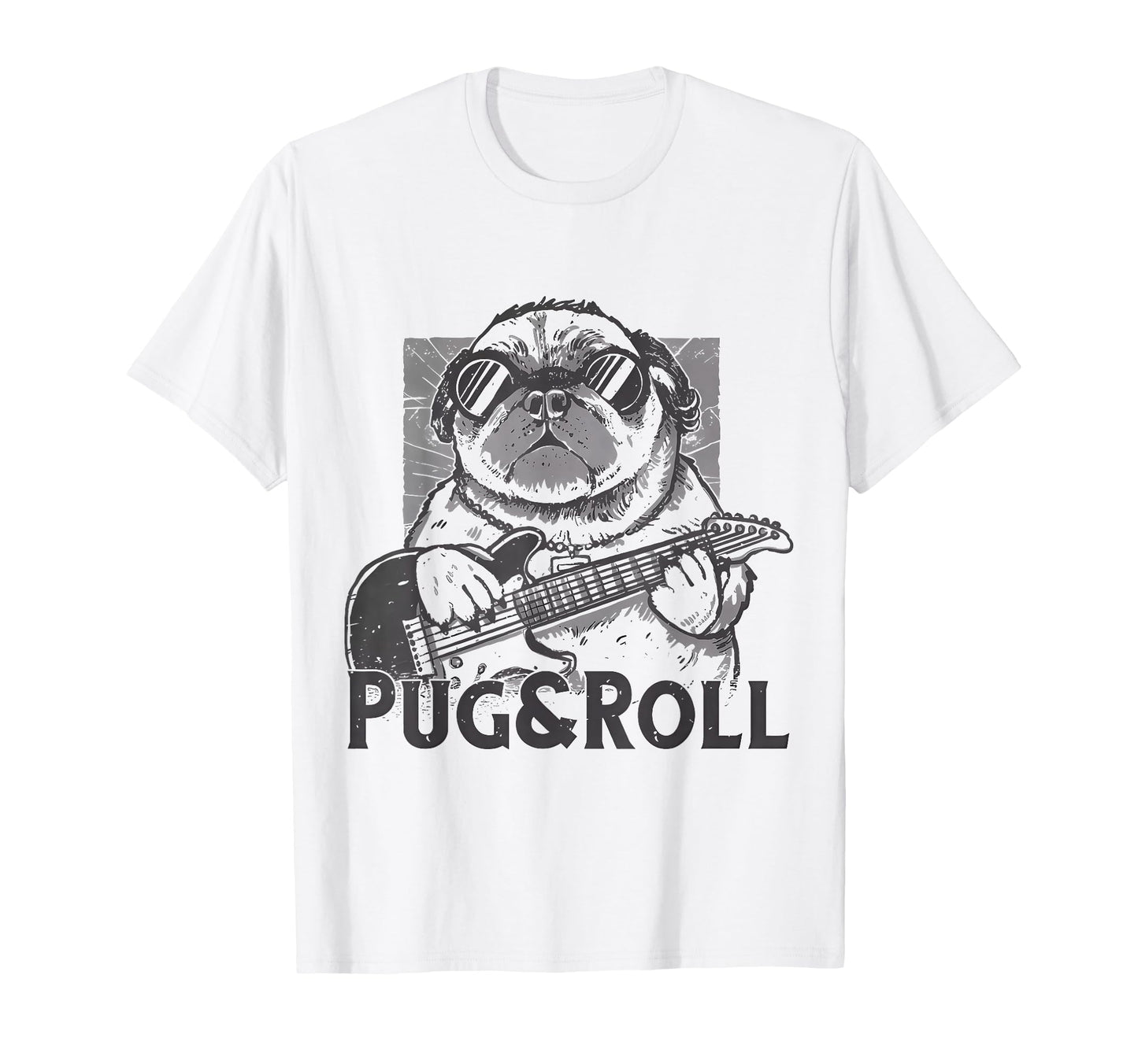 Pug Lover Musician Fan Dog Dad Mom T-Shirt - Graphic Print Men Women - T-Shirt, Sweatshirt, Hoodie
