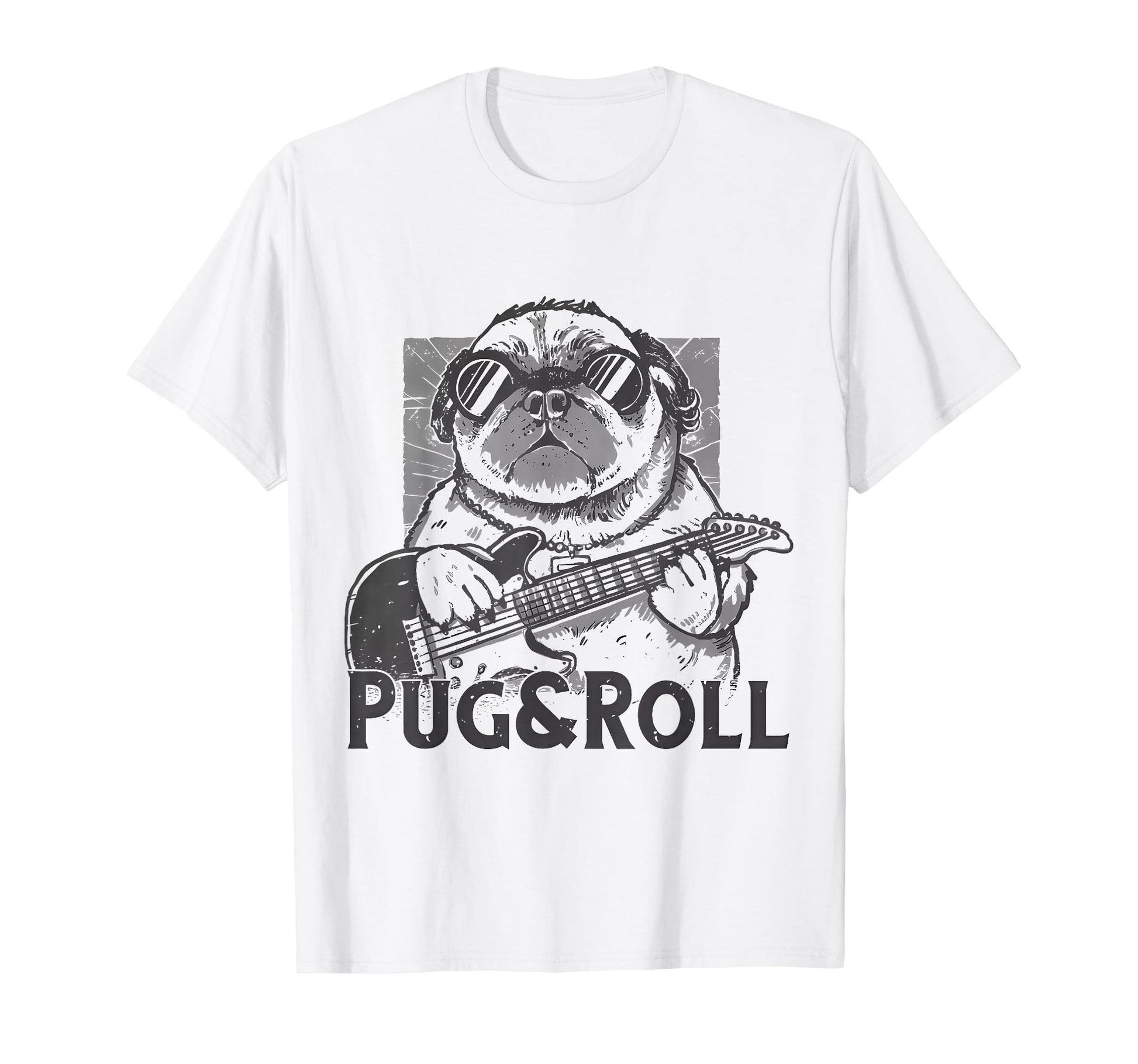 Pug Lover Musician Fan Dog Dad Mom T-Shirt - Graphic Print Men Women - T-Shirt, Sweatshirt, Hoodie