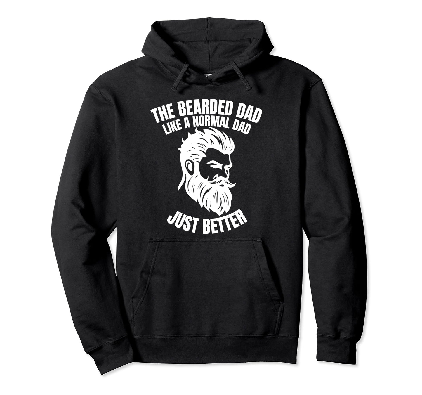 Funny Bearded Dad Father Fathers Day Hoodie - Minimalist Print for Adults - T-Shirt, Sweatshirt, Hoodie