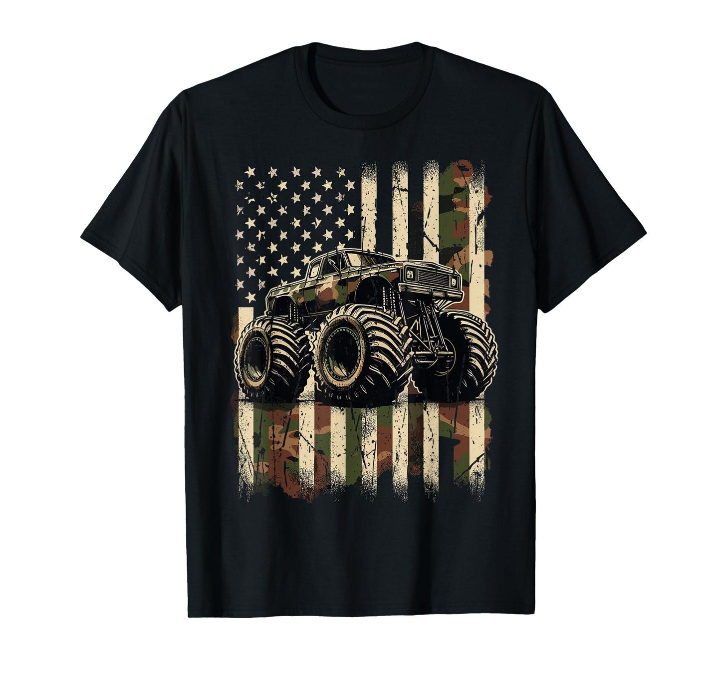 Monster Truck Usa Flag 4Th July T-Shirt - Graphic Print Men Women - T-Shirt, Sweatshirt, Hoodie