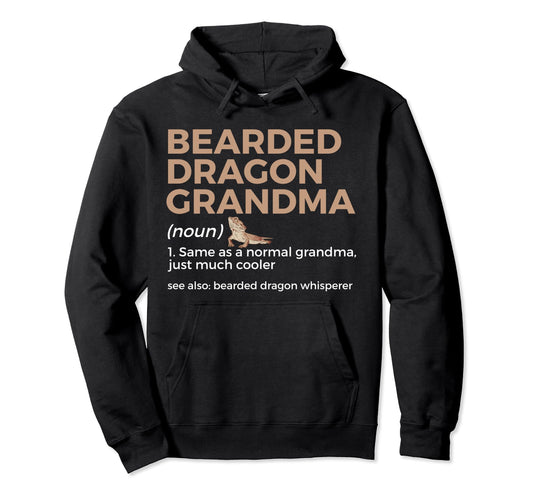 Bearded Dragon Grandma Definition Hoodie - Novelty Apparel for Adults - T-Shirt, Sweatshirt, Hoodie
