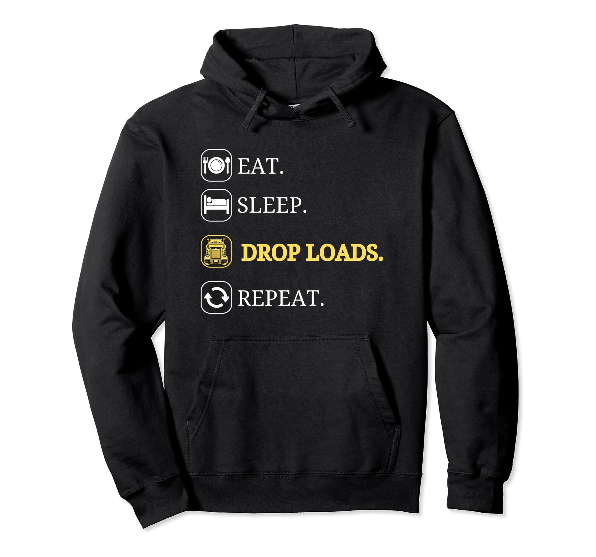 Funny Truck Driver Art Dad Hoodie - Casual Everyday Wear for Adults - T-Shirt, Sweatshirt, Hoodie