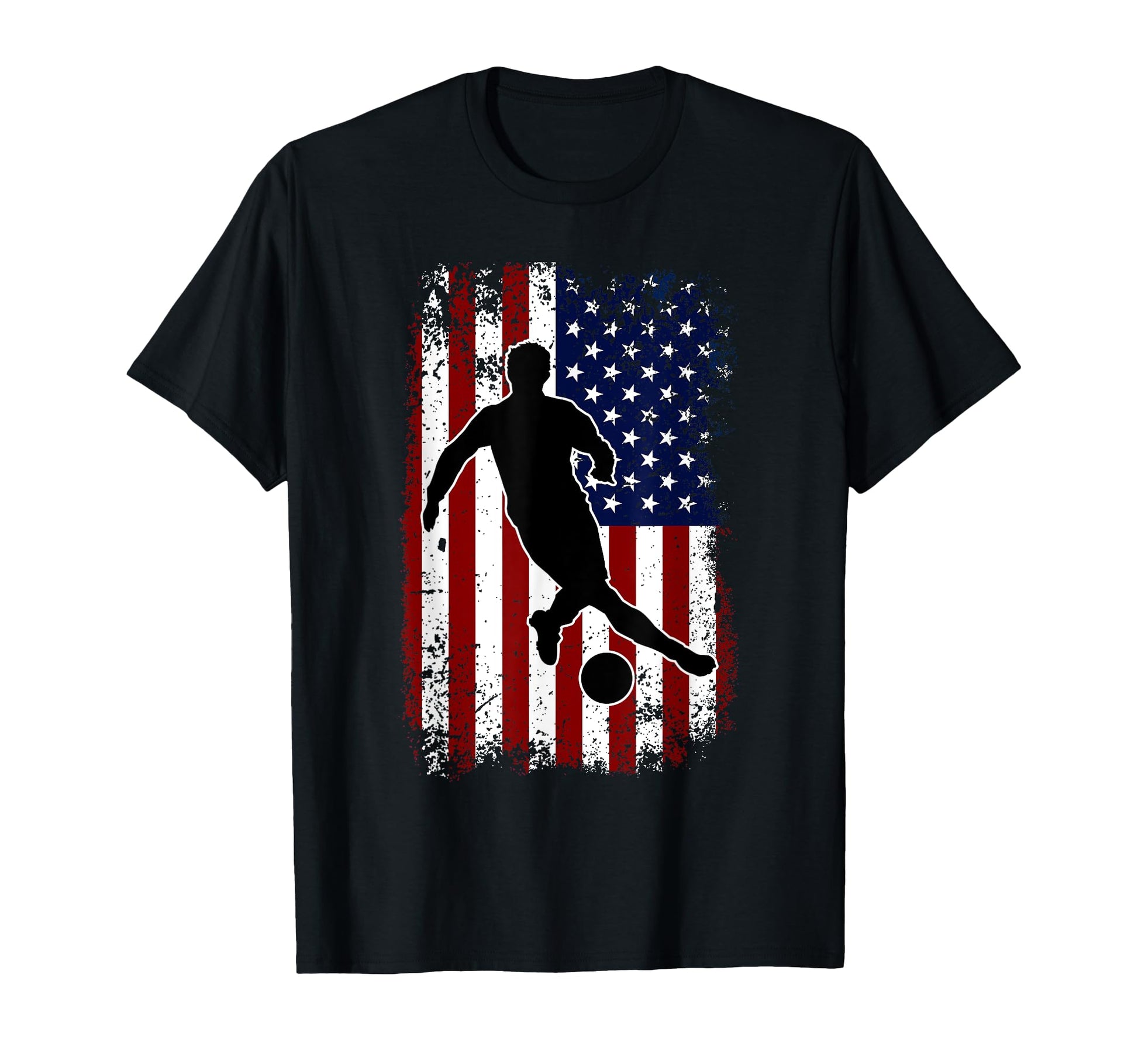 Soccer 4Th July Usa American Flag T-Shirt - Casual Everyday Wear Unisex - T-Shirt, Sweatshirt, Hoodie