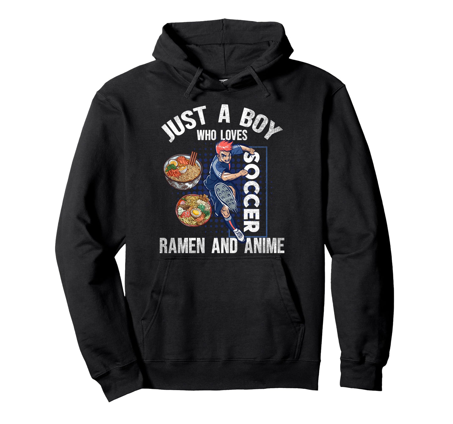 Just Who Loves Soccer Ramen And Anime Hoodie - Minimalist Print Men Women - T-Shirt, Sweatshirt, Hoodie
