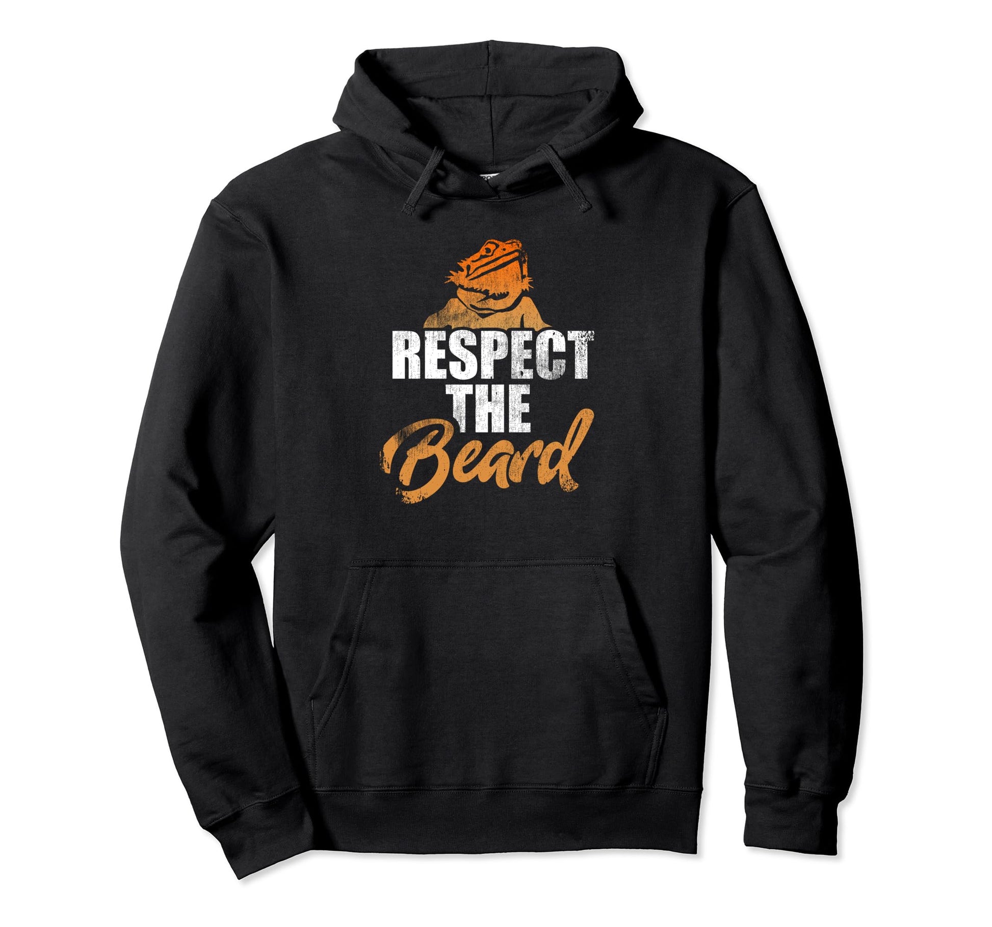 Respect Beard Bearded Dragon Reptile Funny Hoodie - Novelty Apparel Unisex - T-Shirt, Sweatshirt, Hoodie