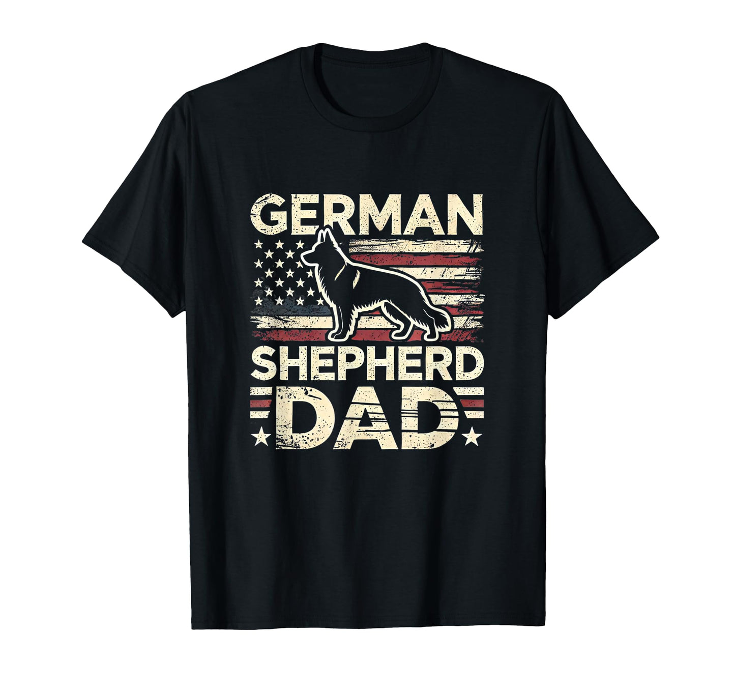 German Shepherd Dad American Flag T-Shirt - Unique Graphic for Adults - T-Shirt, Sweatshirt, Hoodie
