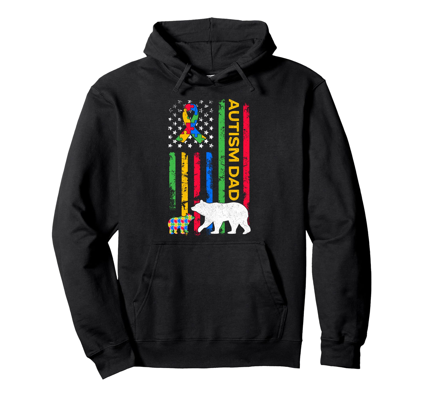Autism Father Son Papa Bear Autistic Autism Hoodie - Unique Graphic Unisex - T-Shirt, Sweatshirt, Hoodie