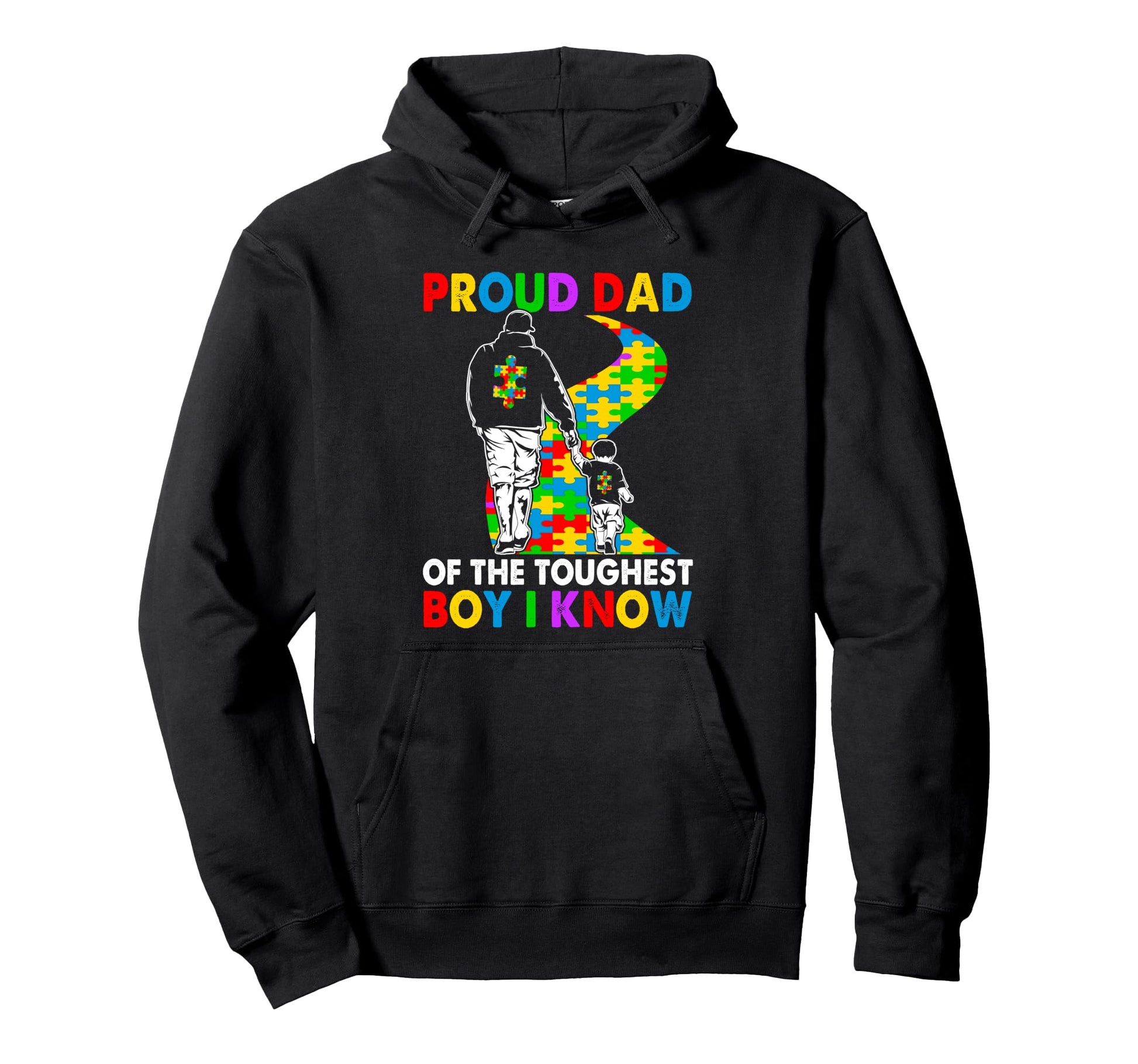Proud Dad Autism Autism Awareness Hoodie - Casual Everyday Wear Unisex - T-Shirt, Sweatshirt, Hoodie
