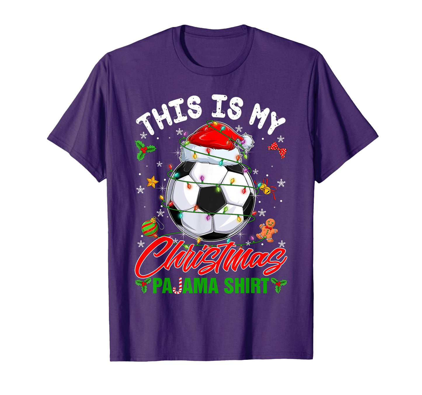 This Is My Pajama Soccer Santa Hat Pjs T-Shirt - Unique Graphic Men Women - T-Shirt, Sweatshirt, Hoodie