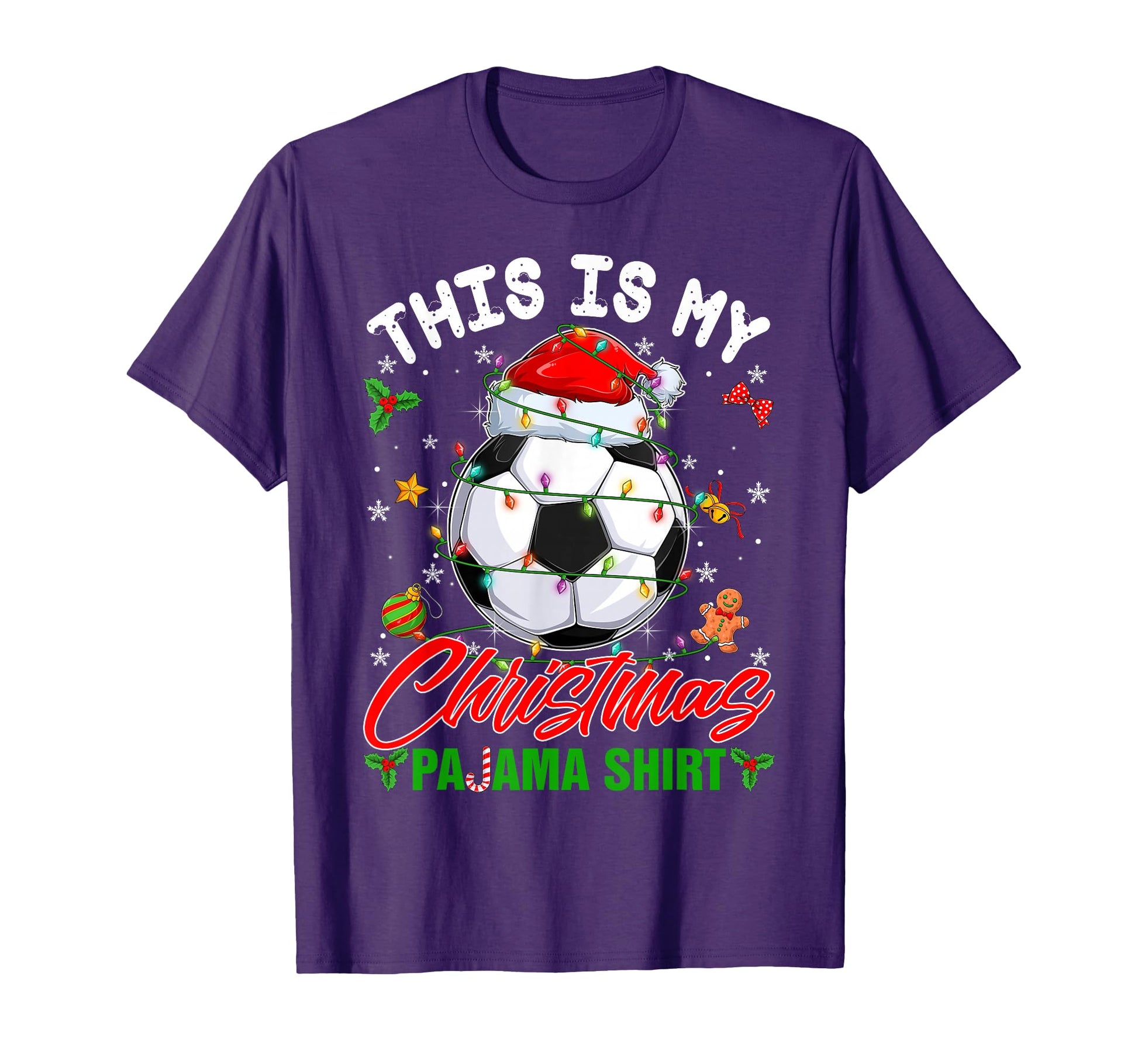 This Is My Pajama Soccer Santa Hat Pjs T-Shirt - Unique Graphic Men Women - T-Shirt, Sweatshirt, Hoodie
