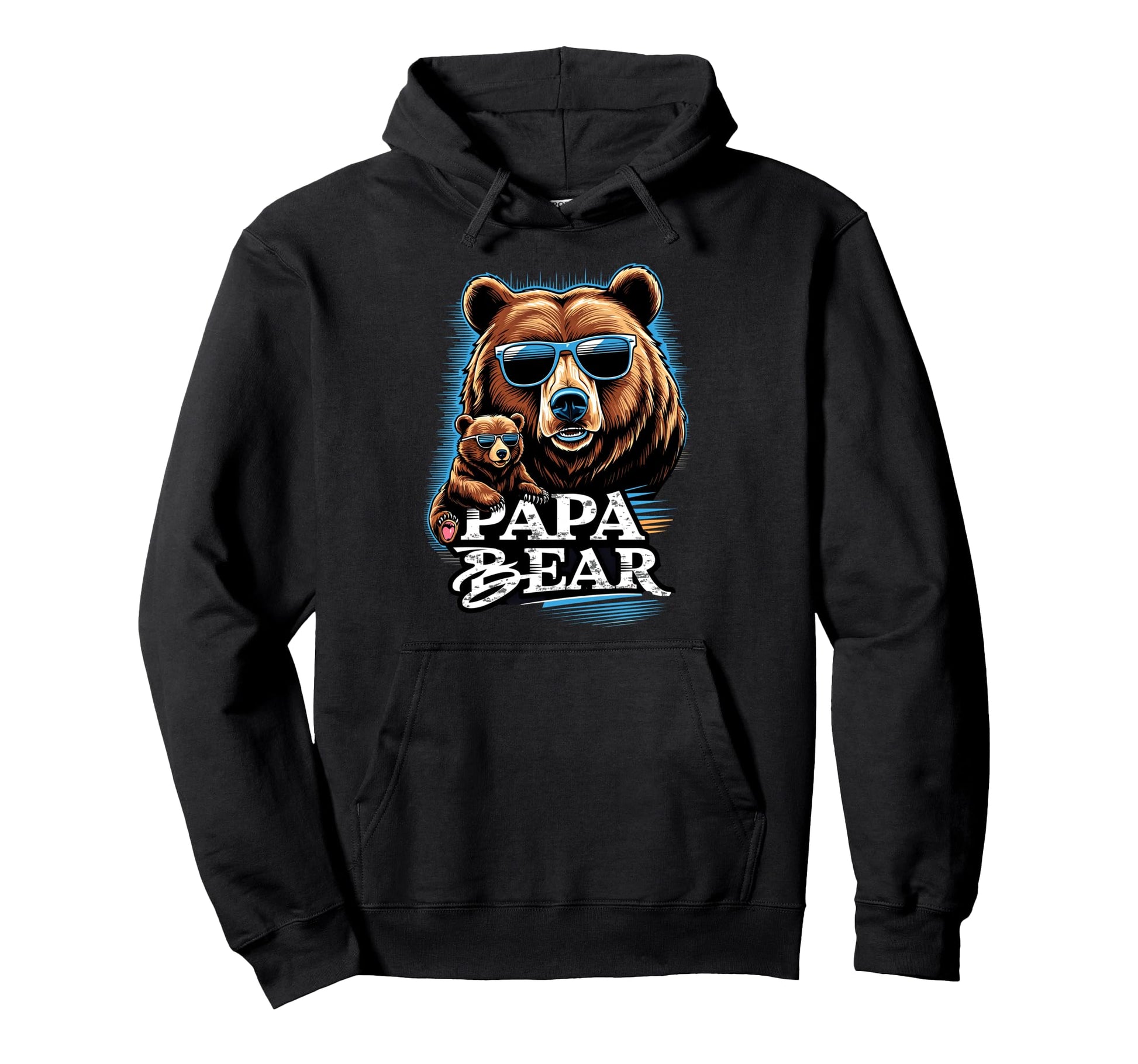 Papa Bear Husband Father Family Fathers Day Hoodie - Graphic Print Unisex - T-Shirt, Sweatshirt, Hoodie