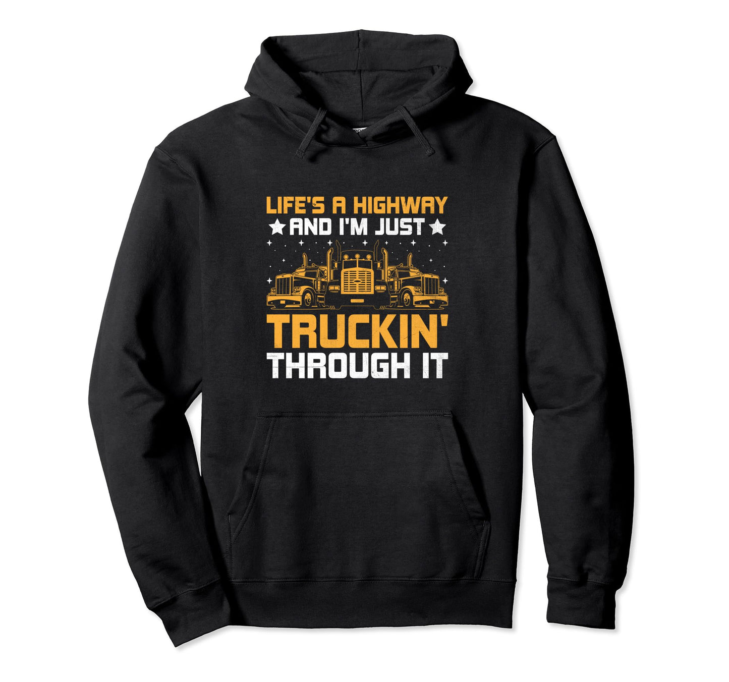 Trucker Driving Dad Trucker Father Truck Hoodie - Trendy Graphic Men Women - T-Shirt, Sweatshirt, Hoodie