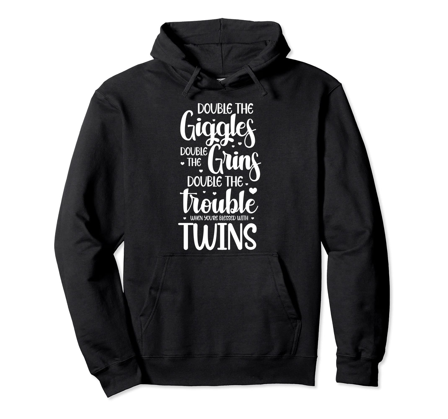 Twins Twin Dad Mom Double Giggles Hoodie - Minimalist Print for Adults - T-Shirt, Sweatshirt, Hoodie