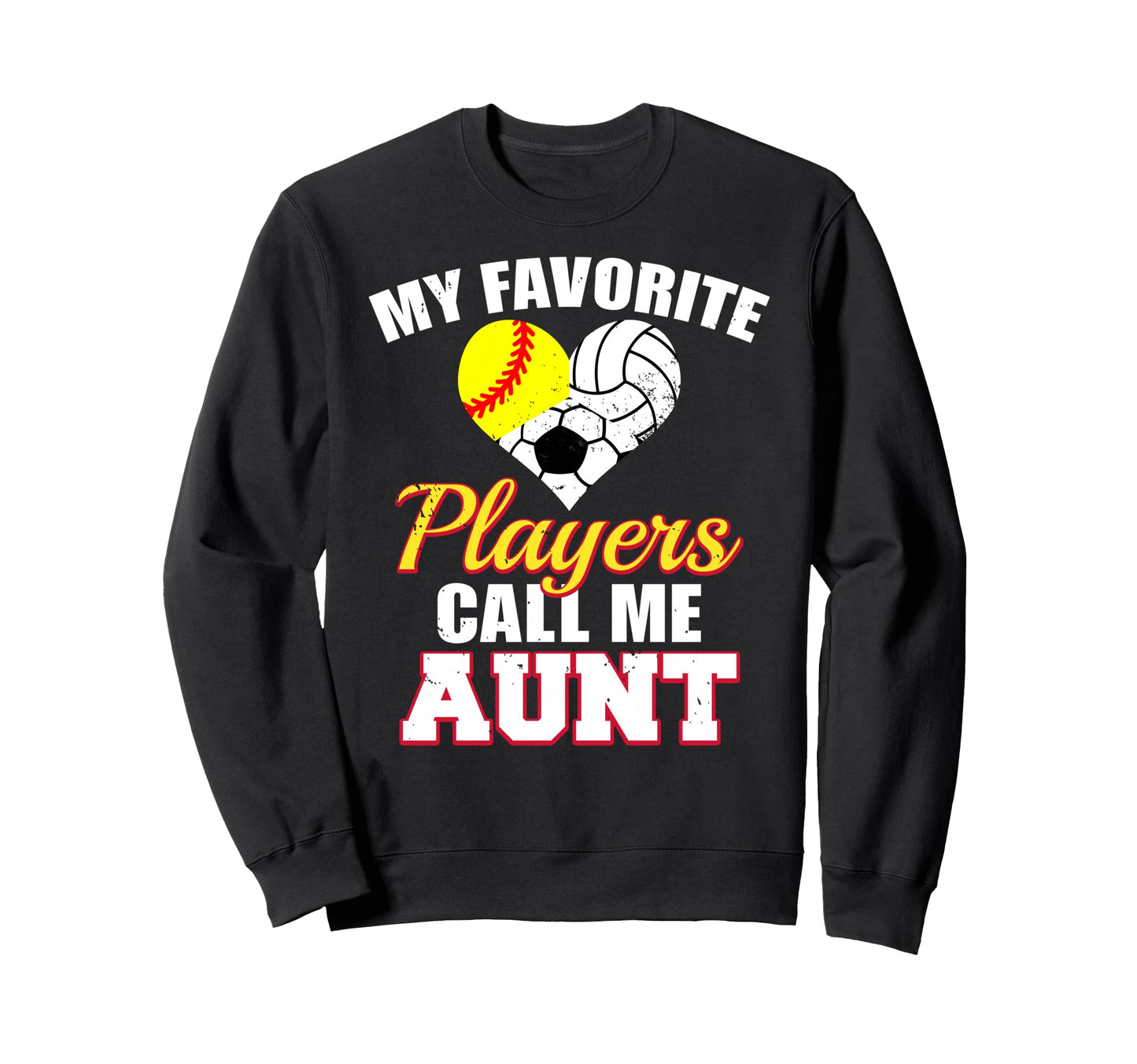 My Favorite Softball Volleyball Sweatshirt - Graphic Print for Adults - T-Shirt, Sweatshirt, Hoodie