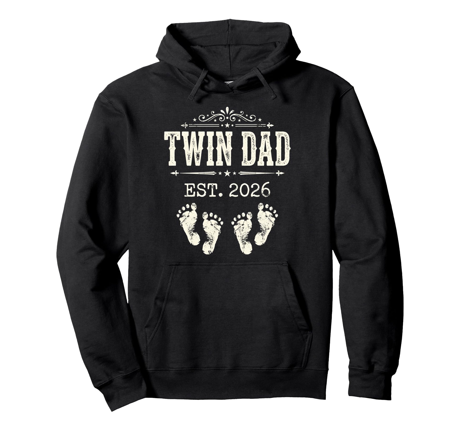 Twin Dad Est 2026 Pregnancy Hoodie - Custom Art Print for Adults - T-Shirt, Sweatshirt, Hoodie
