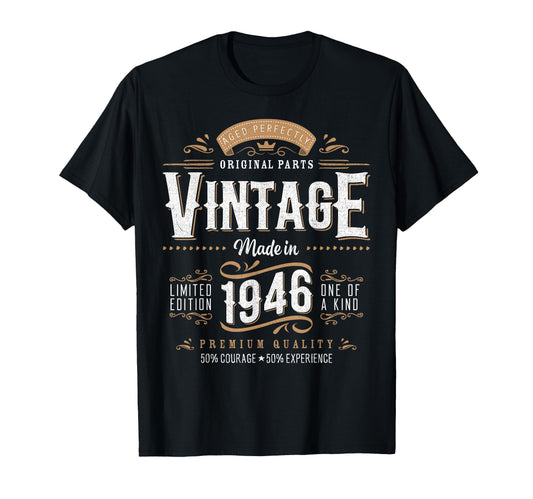 1946 Label 80Th Birthday Gift 80 Year T-Shirt - Novelty Apparel for Adults - T-Shirt, Sweatshirt, Hoodie