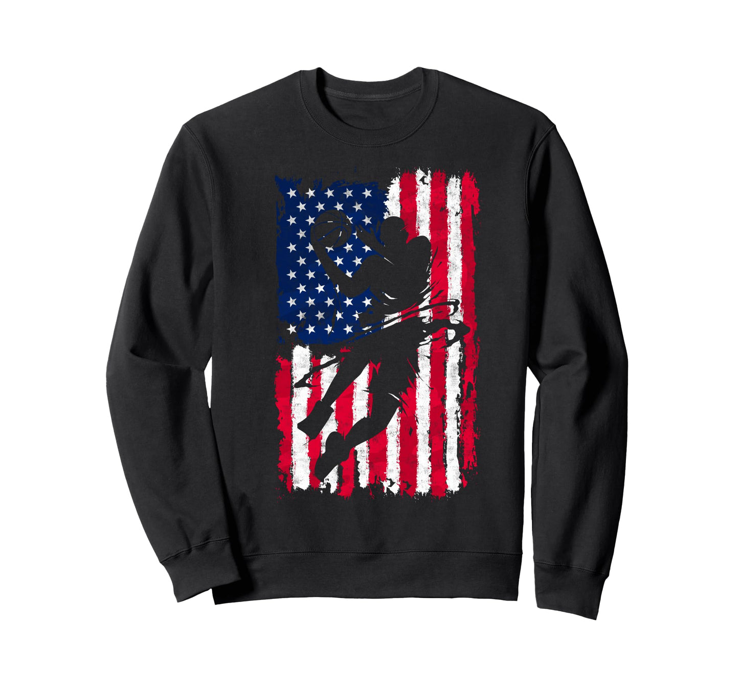 Us Flag Basketball Player Slam Sweatshirt - Custom Art Print Men Women - T-Shirt, Sweatshirt, Hoodie
